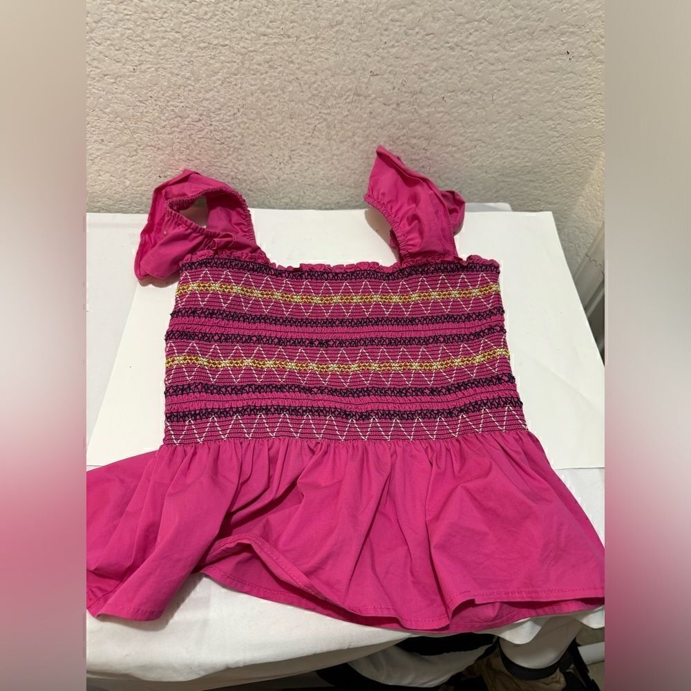 Strut & Bolt pink ruffle top size large